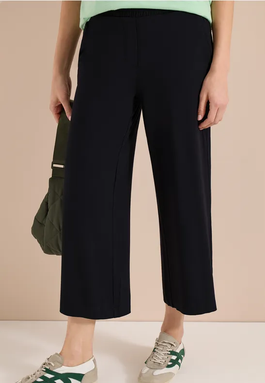 Cecil Damen High Waist Wide Leg Hose im Loose Fit in Schwarz, Gr: XXL