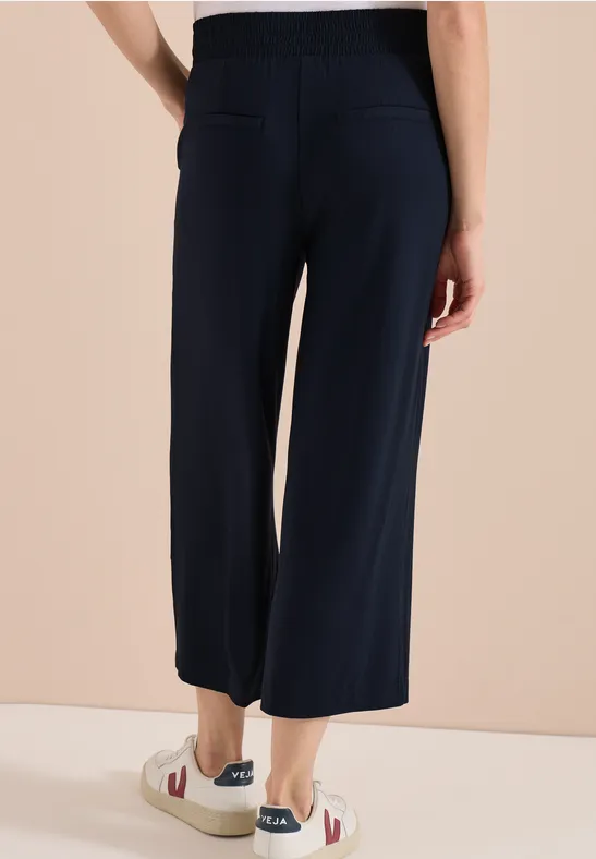 Cecil Damen High Waist Wide Leg Hose im Loose Fit in Blau, Gr: XXL