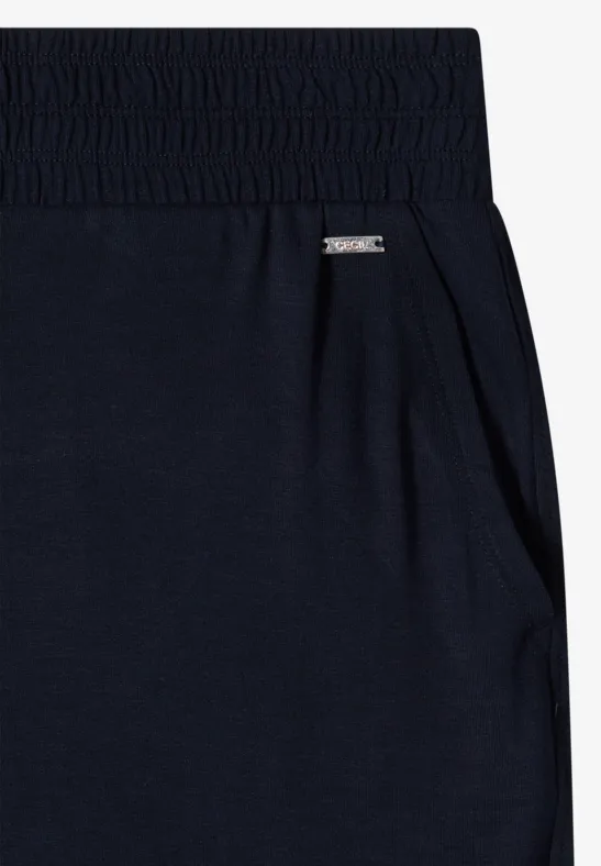 Cecil Damen High Waist Wide Leg Hose im Loose Fit in Blau, Gr: XXL
