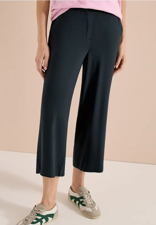 Cecil Damen High Waist Wide Leg Hose im Loose Fit in Grün, Gr: XXL