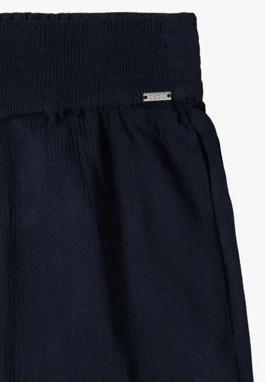 Cecil Damen Wide Leg Hose mit Crepe Struktur in Blau, Gr: XXL