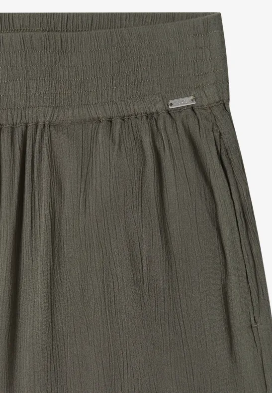 Cecil Damen Wide Leg Hose mit Crepe Struktur in Grün, Gr: XXL