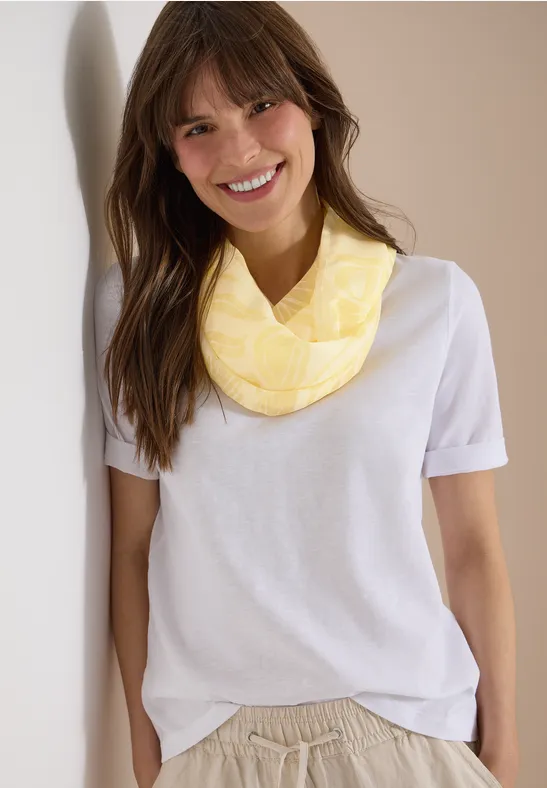 Cecil Damen Loop-Schal im Ausbrenner-Look in Gelb, Gr: One size