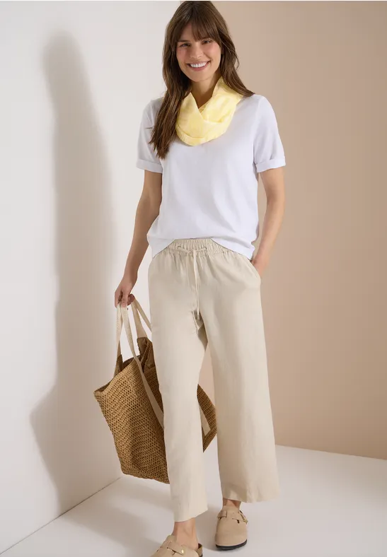 Cecil Damen Loop-Schal im Ausbrenner-Look in Gelb, Gr: One size