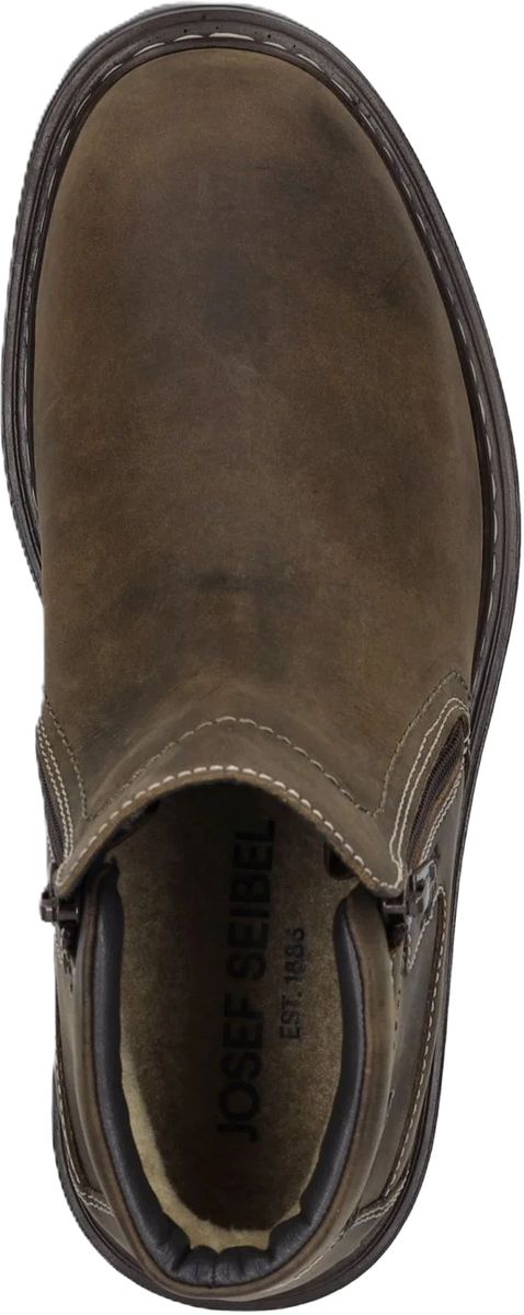 Lederstiefeletten mit Ziernähten