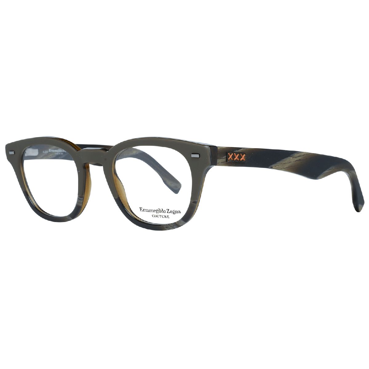 Zegna Couture Olivenfarbene Herren-Brillenfassung