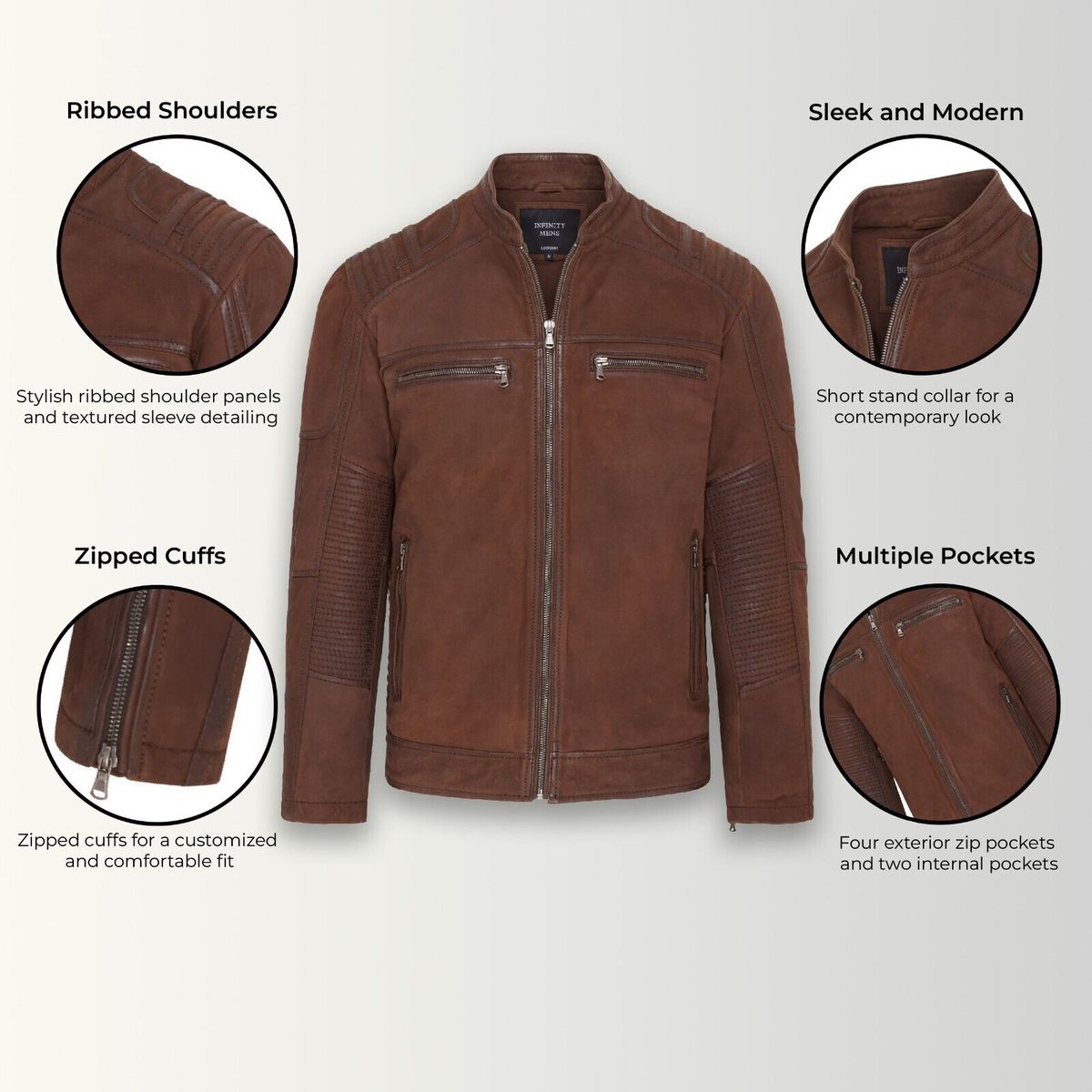 Cafe Racer Lederjacke im Vintage-Look