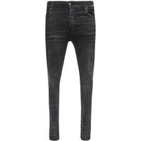 Amiri Slim Fit Distressed Amiri Logo Aged Black Denim-Jeans