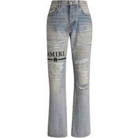 Amiri MA Bar Logo Straight Fit Stone Indigo Blue Denim Jeans
