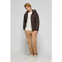 Ultraleichte Jacke Corey braun mit abnehmbarer Kapuze und PC Stickerei