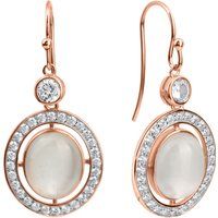 Zeeme Gemstones Ohrringe Silber 925 rosé vergoldet Zirkonia Mondstein echt