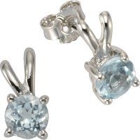 Zeeme Gemstones Ohrringe Silber 925 rhodiniert mit 2x Blautopas (beh.) 6mm