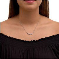 Zeeme Gemstones Halskette Silber 925 rhodiniert mit 9x Blautopas (beh.)