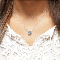 Zeeme Gemstones Halskette Silber 925 rhodiniert 42+5cm mit Blautopas (beh.) 8mm