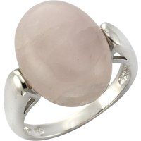 Zeeme Gemstones Ring 925 Sterling Silber rhodiniert mit echtem Rosenquarz 16x12mm
