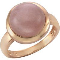 Zeeme Gemstones Ring 925 Sterling Silber rosé-vergoldet mit echtem Rosenquarz 12mm