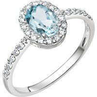Zeeme Gemstones Ring 375/- Weißgold Zirkonia und Blautopas