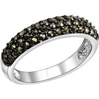 Zeeme Gemstones Ring Silber 925 rhodiniert mit 43 Markasit-Steinen