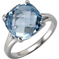 Zeeme Gemstones Ring Silber 925 rhodiniert mit Blautopas (beh.) 12mm