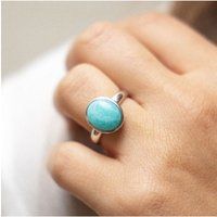 Zeeme Gemstones Ring Silber 925 rhodiniert mit echtem Amazonit
