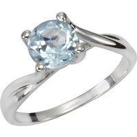 Zeeme Gemstones Ring Silber 925 rhodiniert mit Blautopas (beh.) 7mm