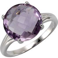 Zeeme Gemstones Ring Silber 925 rhodiniert mit echtem Amethyst 12mm
