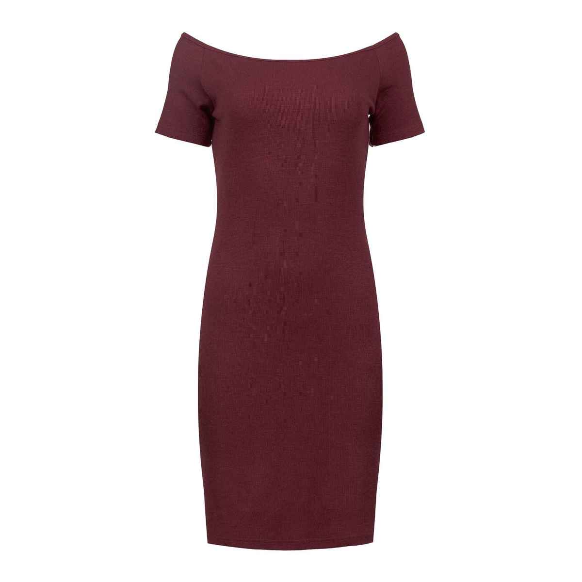 Reiches burgunderfarbenes schulterfreies, eng anliegendes Kleid