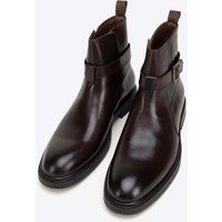 Wittchen Herren-Chelsea-Boots aus Leder mit Schnalle, Braun, Naturleder