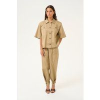 Kurzarmhemd Oversize fit Chinchilla beige