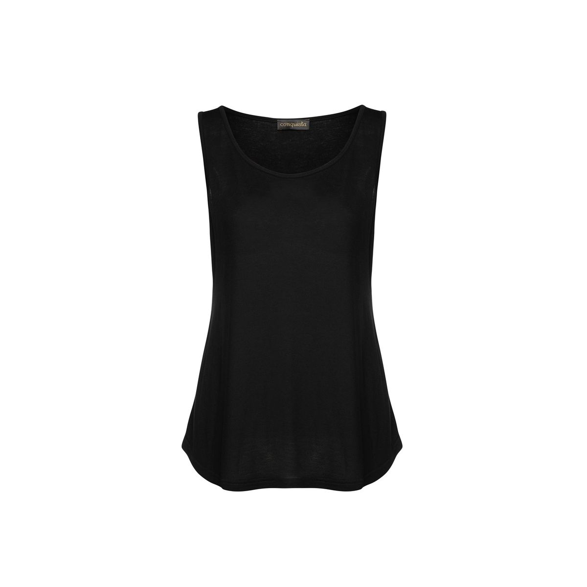 Ärmelloses schwarzes Top aus Tencel