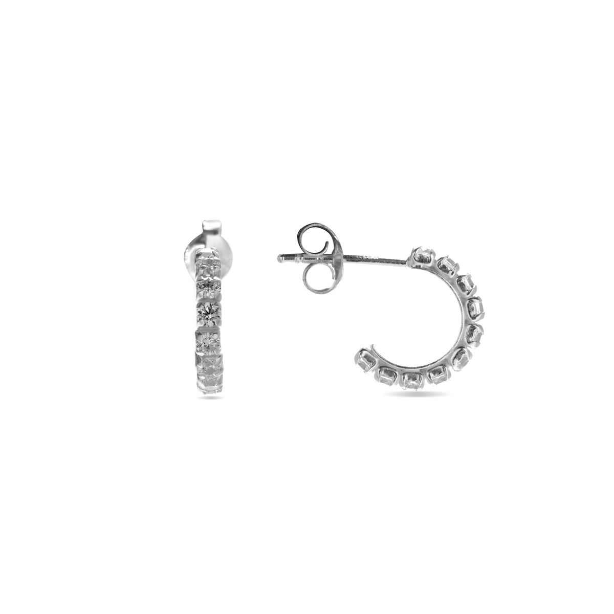 Luxenter Sterling Silber 925 Ohrringe mit rhodiniertem Brillant Zirkonia - Essential