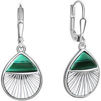 Zeeme Gemstones Ohrhänger 925/- Sterling Silber rhodiniert Malachit