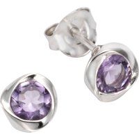 Zeeme Gemstones Ohrringe Silber 925 rhodiniert mit echtem Amethyst
