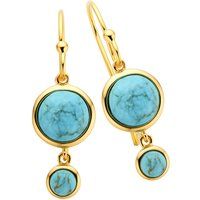 Zeeme Gemstones Ohrringe Silber 925 vergoldet mit rek. Türkis