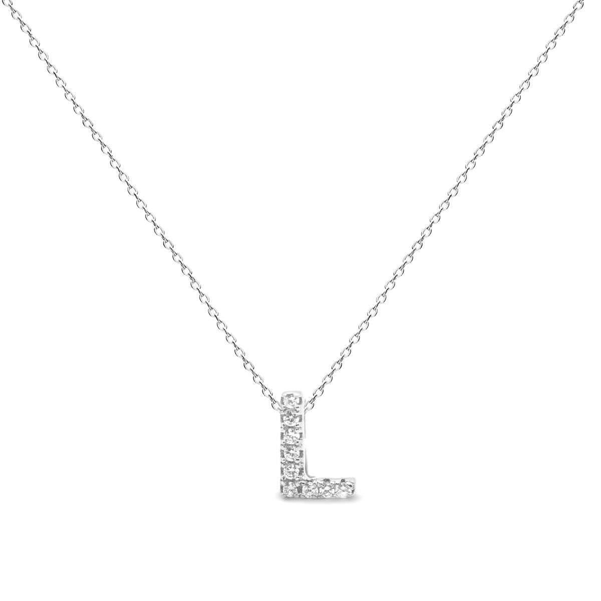 Halskette mit Pave-Anfangsbuchstabe L