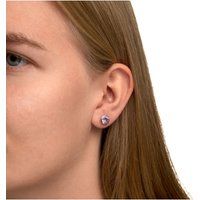 Zeeme Gemstones Ohrringe Silber 925 rhodiniert mit echtem Amethyst 7,5mm