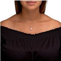 Zeeme Gemstones Halskette 925 Sterling Silber rosé-vergoldet mit echtem Rosenquarz 12mm