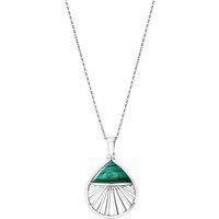 Zeeme Gemstones Anhänger mit Kette 925/- Sterling Silber rhodiniert Malachit
