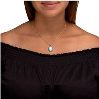 Zeeme Gemstones Halskette Silber 925 rhodiniert 42+5cm mit echtem Larimar