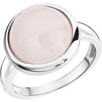 Zeeme Gemstones Ring Silber 925 rhodiniert mit echtem Rosenquarz 12mm