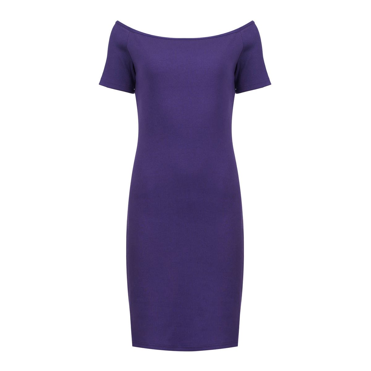Tief Lila Schulterfreies Enges Kleid