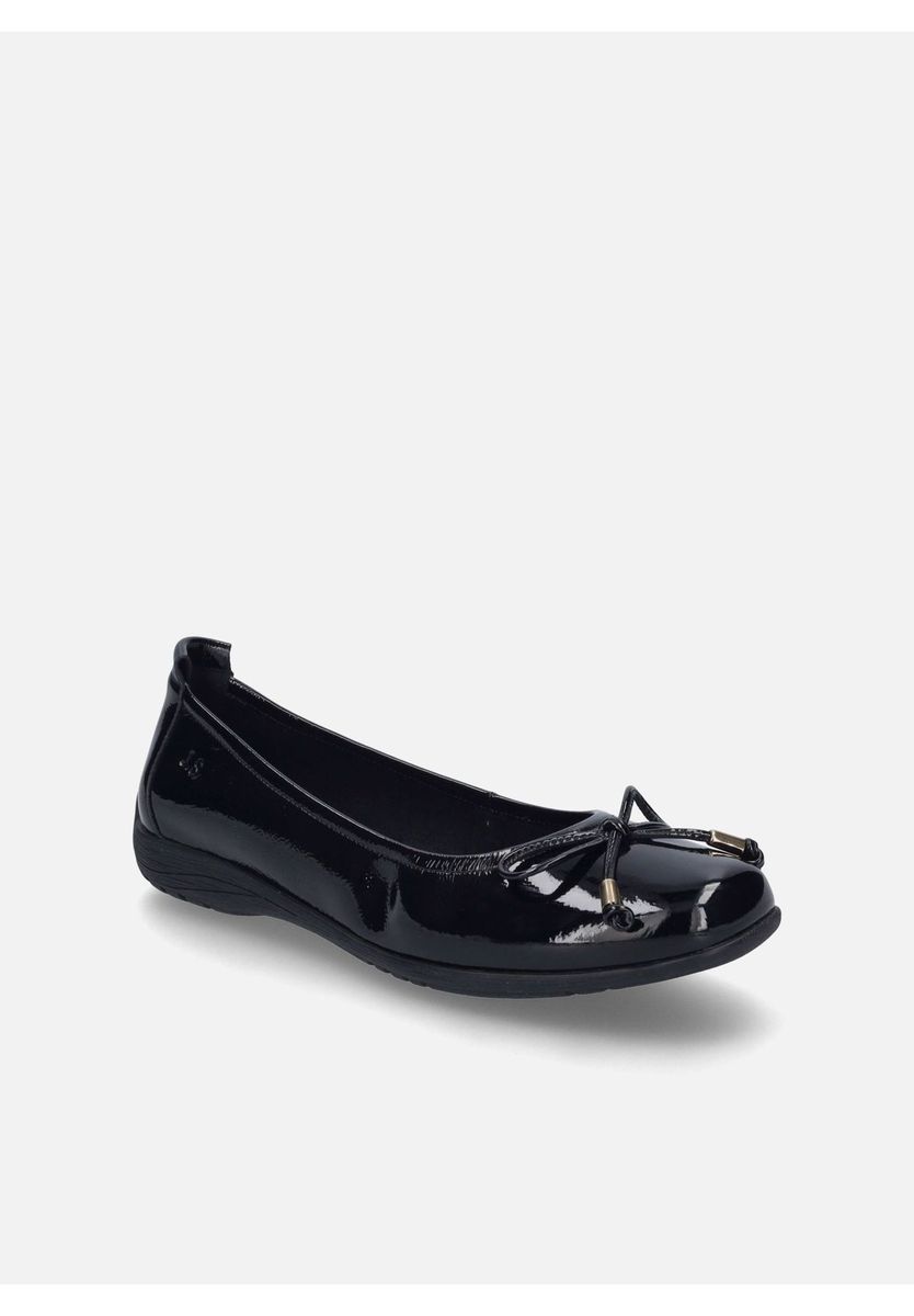 Klassische Ballerinas aus schwarzem Lackleder