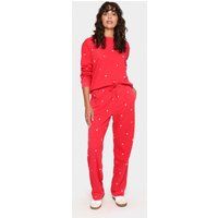 Casual Hose Gerade Passform Viva Magenta Bonbon Harts red