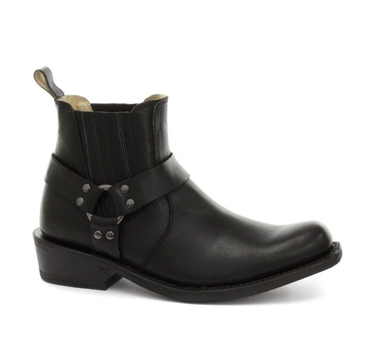 Grinders Unisex Schwarze Western-Lederstiefel-Renegade Lo