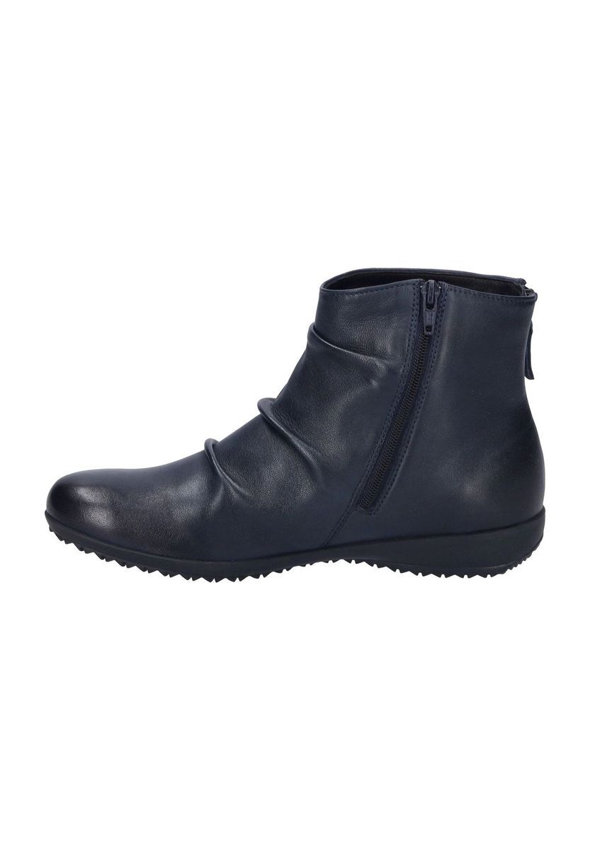 Knautschige Leder-Stiefelette mit Reißverschluss
