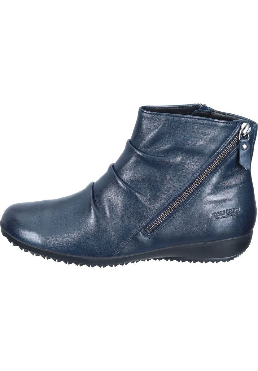 Knautschige Leder-Stiefelette mit Reißverschluss