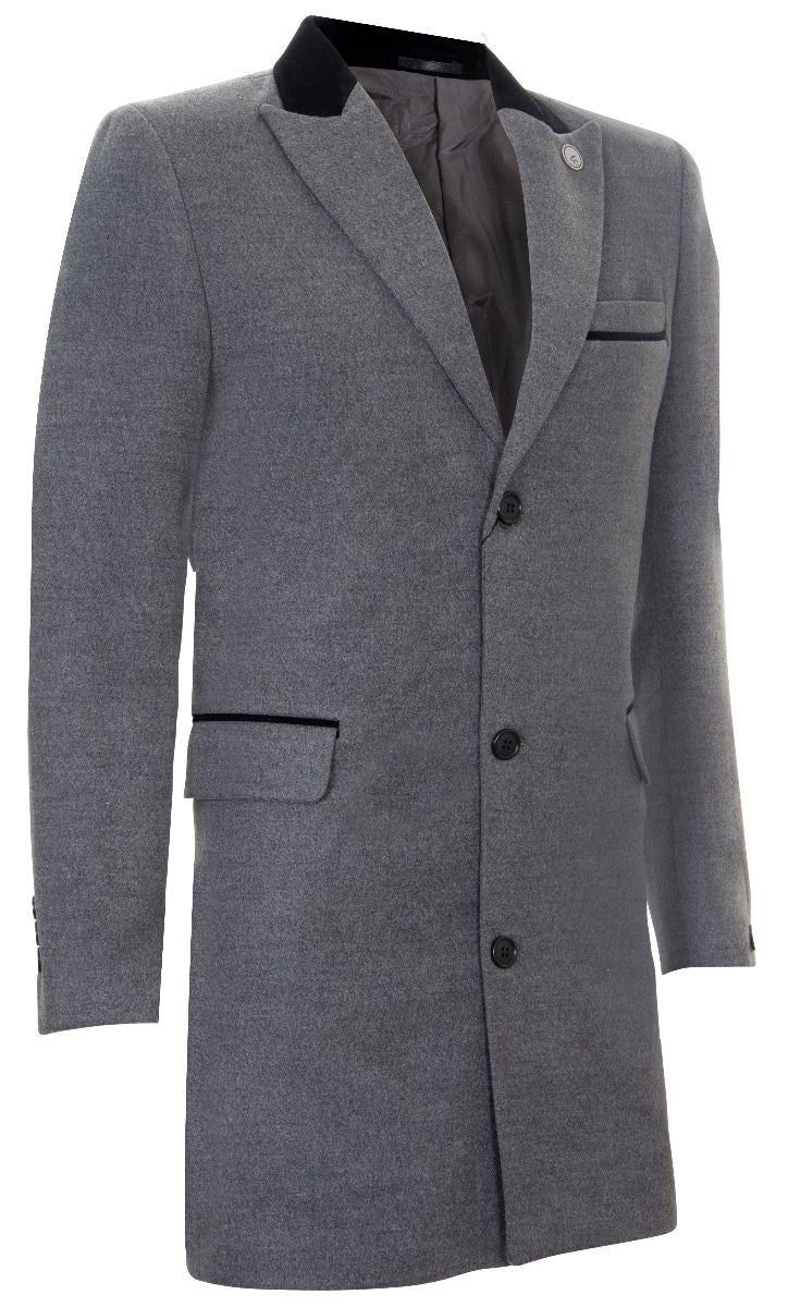 Klassischer Crombie-Mantel aus Fischgrät-Tweed