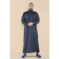 Herren Grau Thobe Jubba Saudi Ramadan Eid Islamischer Kaftan Kaudara Arabisch Jubbah