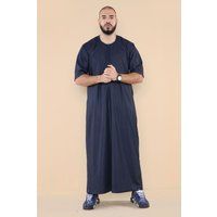 Marineblauer Thobe Jubba islamischer arabischer marokkanischer Saudi-Kaftan mit Reißverschluss