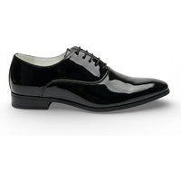 Schwarze Herren-Oxford-Brogues aus Lackleder